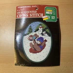 DMC Designs for the Needle #4116 Downhill Race Bears Cross Stitch Kit New